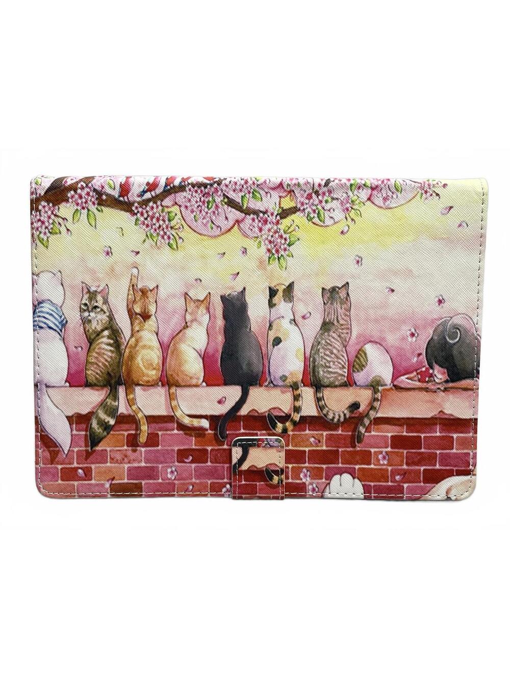 Ipad 10" Cat Print Tablet Folio Case Cover